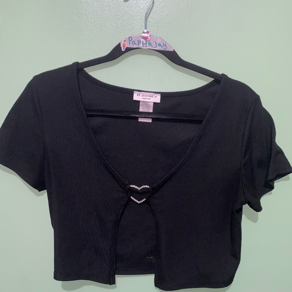 Black Gem Crop Top